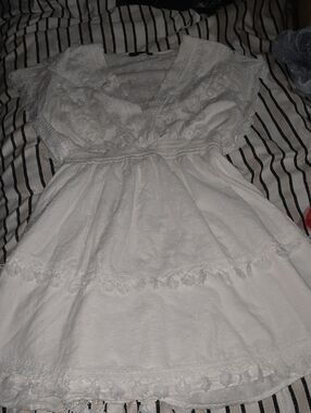 Simplee Apparel White Eyelet Midi Dress